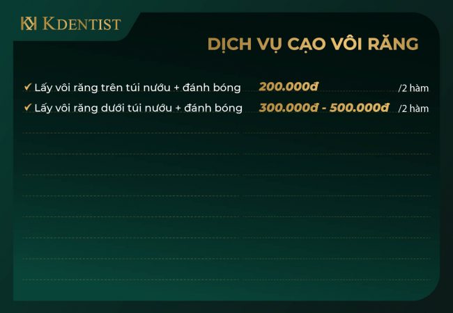 Bảng giá cạo vôi răng Bảng giá cạo vôi răng